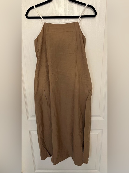 Zesica Dresses & Skirts - Sleeveless Brown Midi Dress with Spaghetti Straps